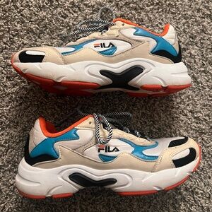 Fila' Beige and Blue Sneakers